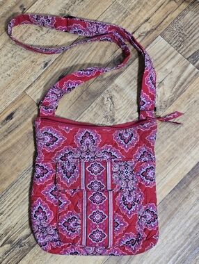 Vera Bradley Red Paisley Quilted Crossbody Bag